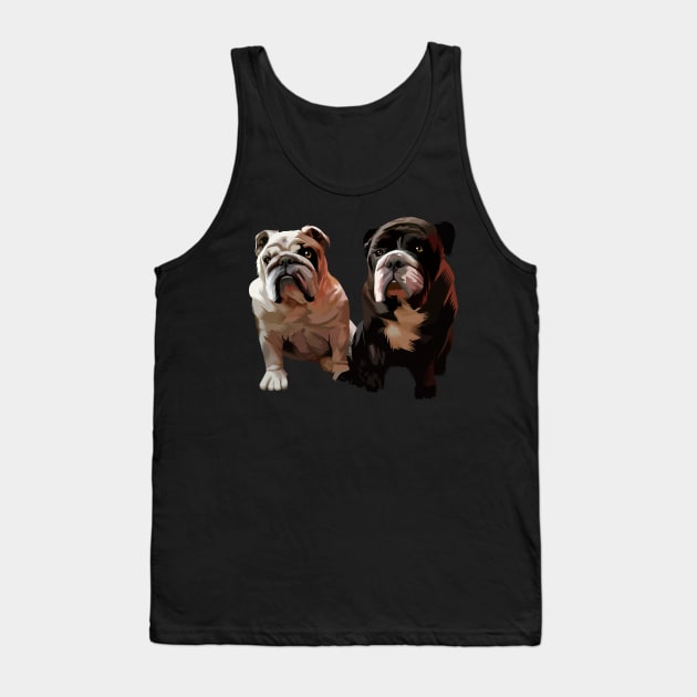 two cute black dogs-vector art Tank Top by ビーズ